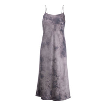 Load image into Gallery viewer, Silver Tie Dye Tie-Waist Midi Dress
