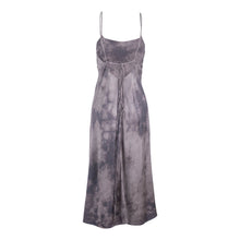 Load image into Gallery viewer, Silver Tie Dye Tie-Waist Midi Dress
