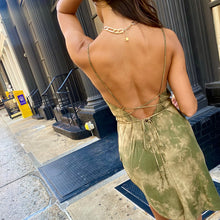 Load image into Gallery viewer, Moss Tie Dye Tie-Waist Mini Dress
