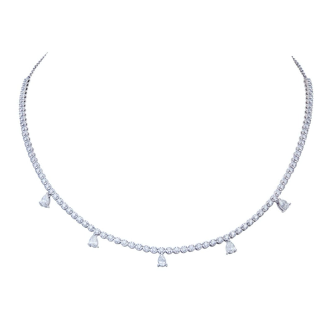 Diamond Pear Drop Tennis Necklace