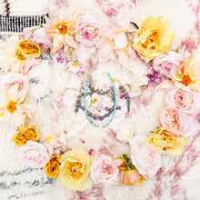 Load image into Gallery viewer, Turquoise Beaded Necklace With Baroque Pearl, 14Kt Gold + Diamond Baguette Rondel