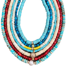 Load image into Gallery viewer, Yellow Heishi Beaded Necklace + Two Tone Diamond Rondel
