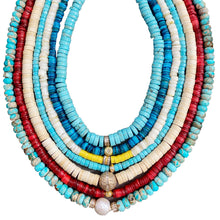 Load image into Gallery viewer, Yellow Heishi Beaded Necklace + Two Tone Diamond Rondel