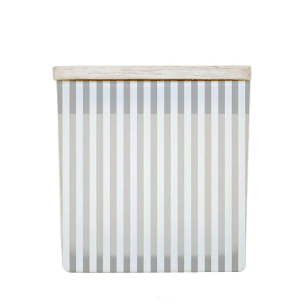 Vertical Stripe Candle - White