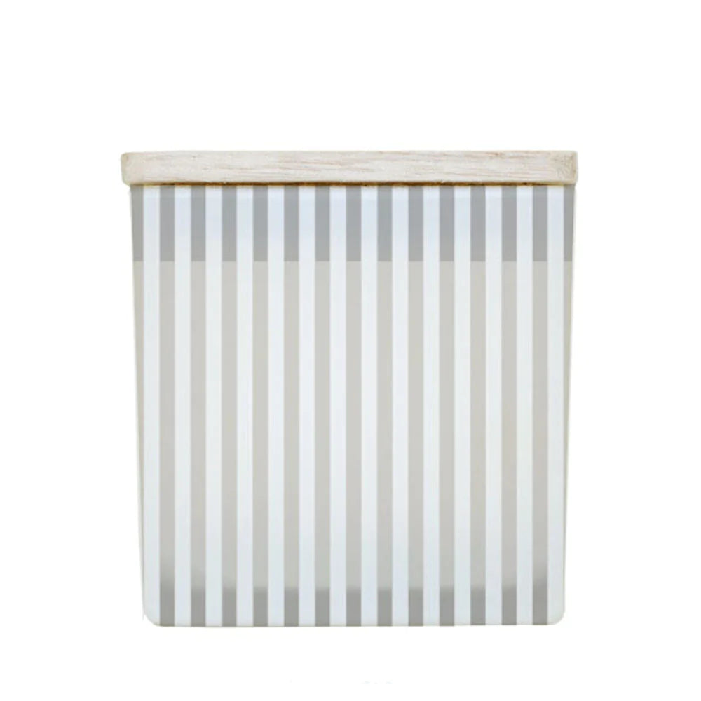 Vertical Stripe Candle - White